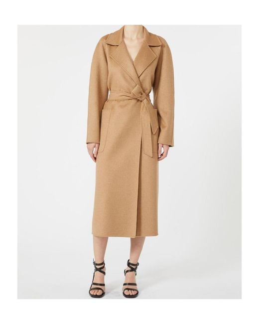 Max Mara Natural Collared Long-Sleeved Coat