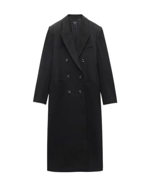 Rag & Bone Black Double-Breasted Trench Coat