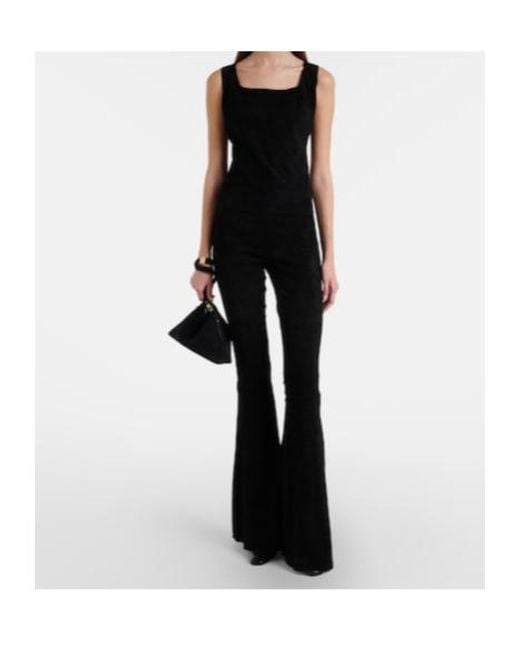 Stouls Black Cherilyn Suede Flared Pants