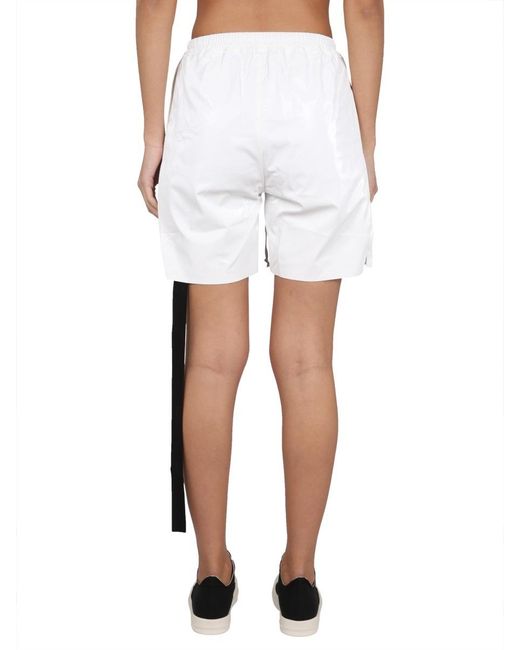 Rick Owens White Drawstring Shorts