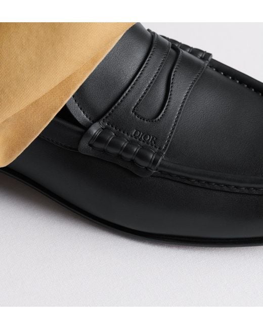 Dior Black Homme Granville Slip-On Loafers for men