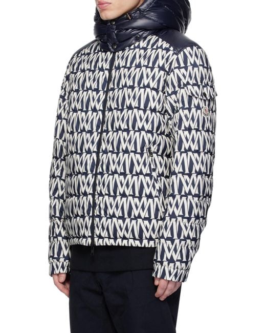 Moncler White All-Over Logo Reversible Puffer Jacket for men