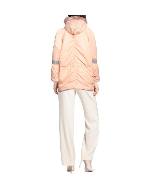 MM6 by Maison Margiela Pink Hooded Parka With Faux Fur Trim