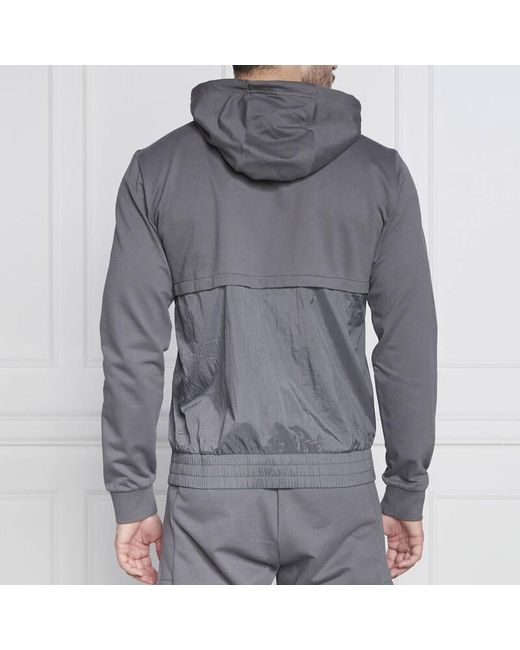 EA7 Blue Logo Hooded Sweater for men