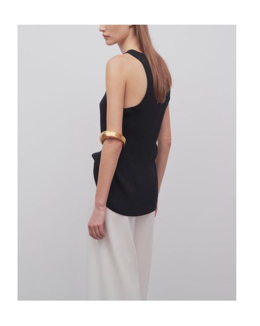 The Row Black Cotton Matte Top