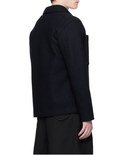 Stone Island Blue Logo Patch Buttoned Cardigan for men