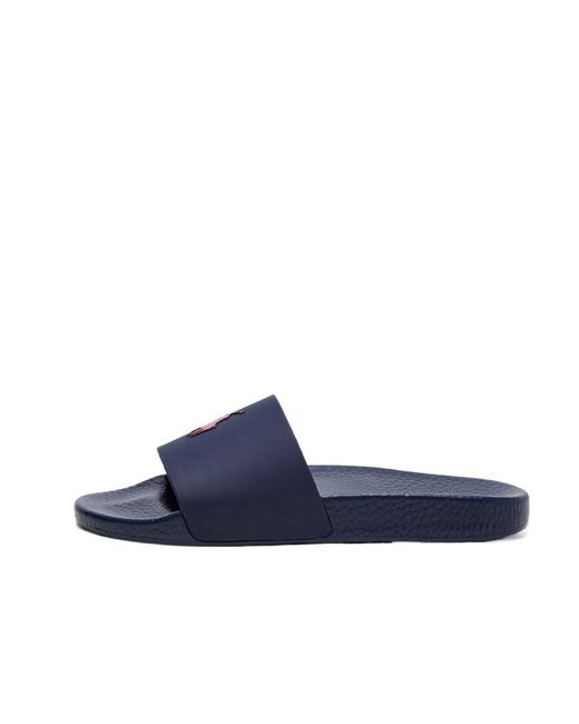 Polo Ralph Lauren Blue Logo-Print Slides for men
