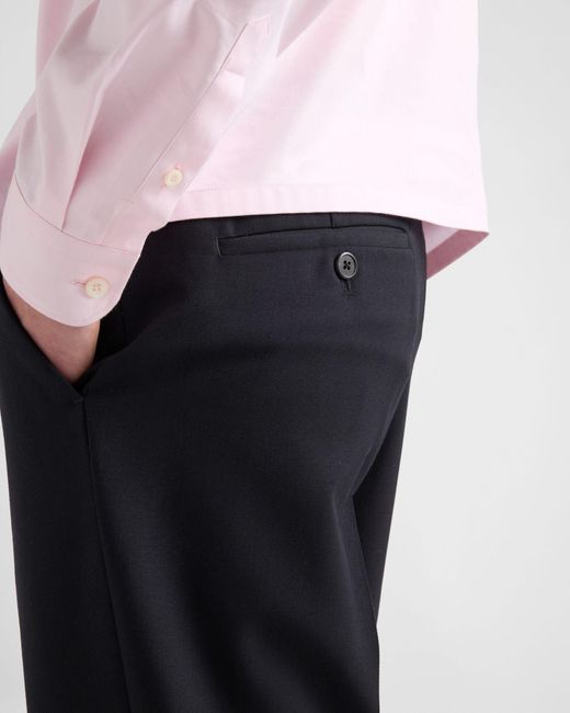 Prada Blue Wool Pants for men