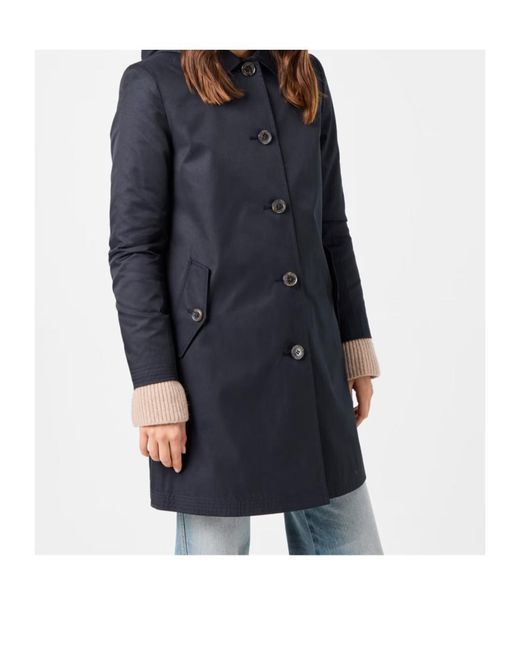Ralph Lauren Blue Real Leather Trench Coat