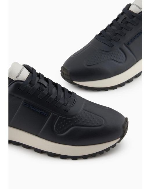 Emporio Armani Blue Low Top Sneakers for men