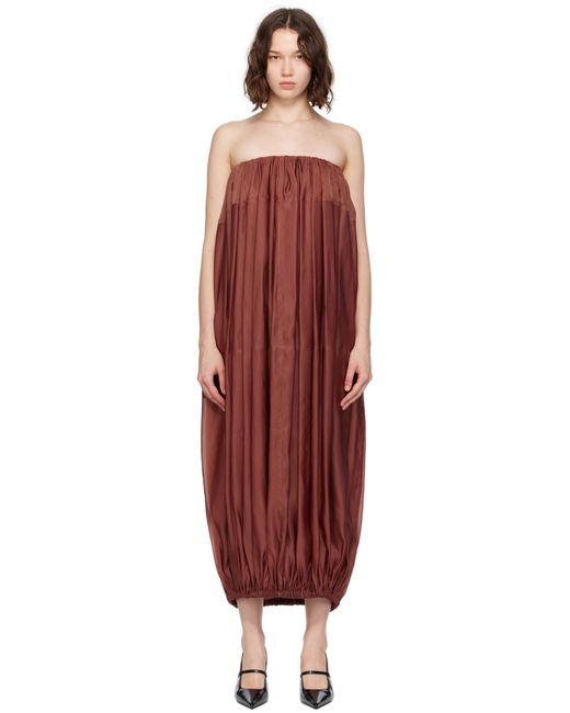 Ferragamo Red Voluminous Bustier Dress