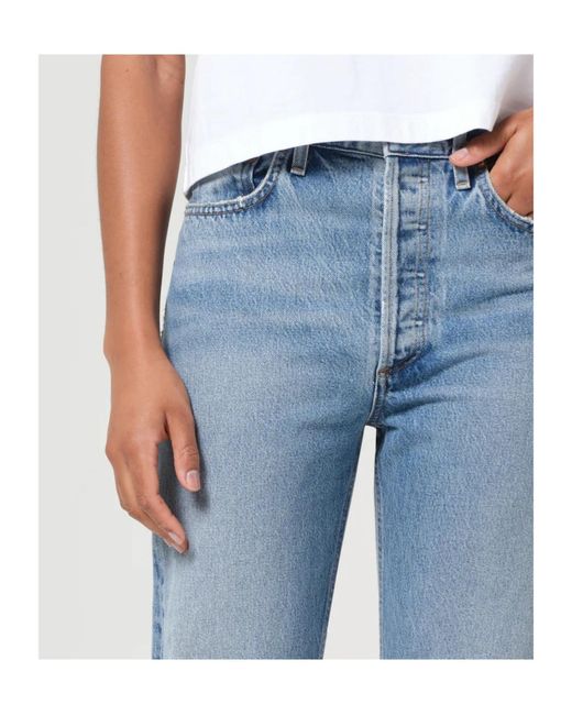 Agolde Blue 90's Pinch Waist High Rise Straight