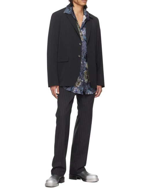 Acne Black Single-Breasted Notched Blazer for men