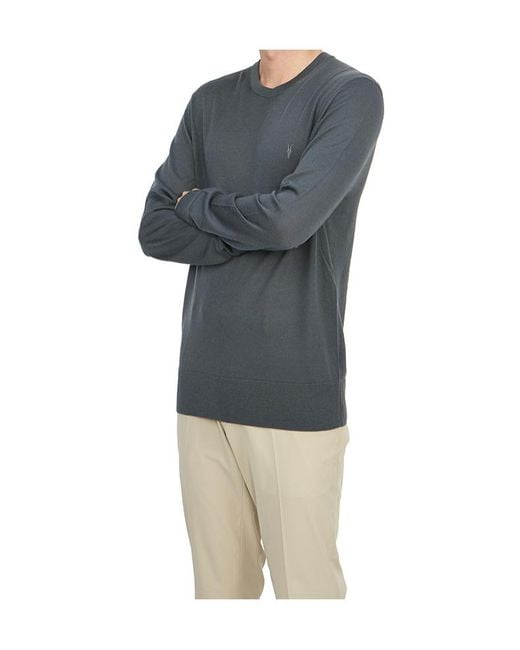 AllSaints Gray Crew Neck Sweater for men