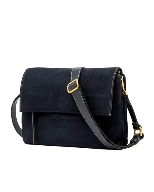 Gianni Chiarini Blue Logo Stamp Foldover Top Shoulder Bag