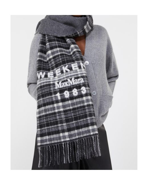 Weekend by Maxmara Black Jacquard Wool-Blend Stole