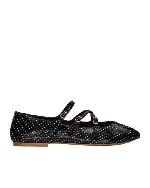 Céline Black Dot Printed Ballet Shoes