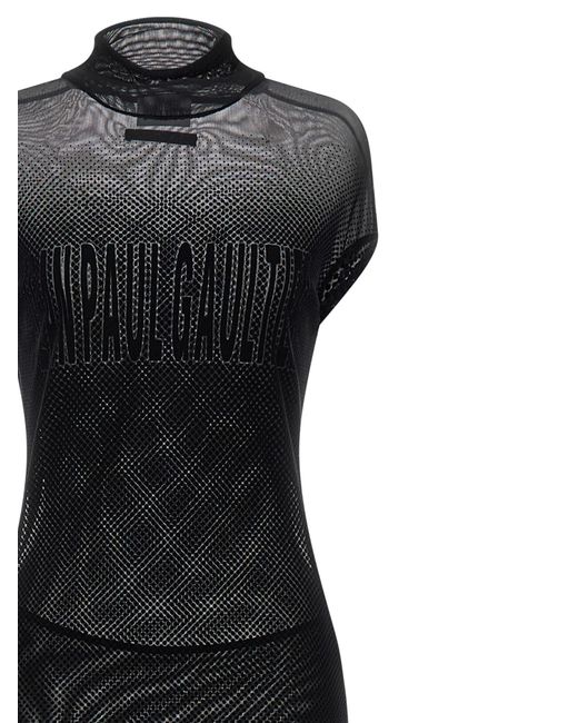 Jean Paul Gaultier Black Flocked Dress