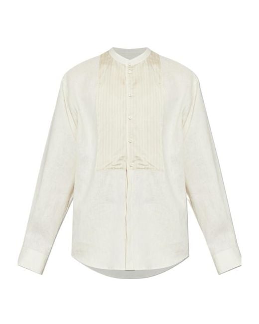 DSquared² White Pintuck Linen Shirt for men