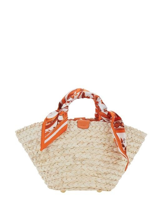 Dolce & Gabbana Orange Kendra Logo Detailed Basket Bag