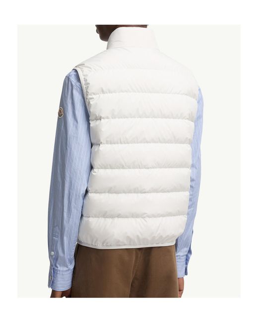 Moncler White Contrin Logo Patch Sleeveless Gilet for men