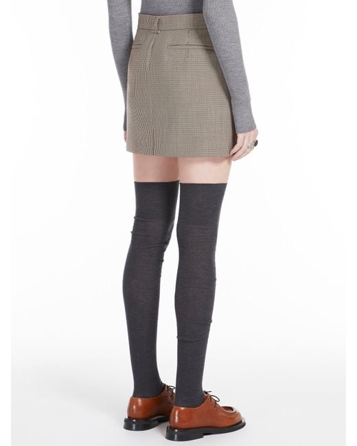 Sportmax Brown Checked Mini Skirt