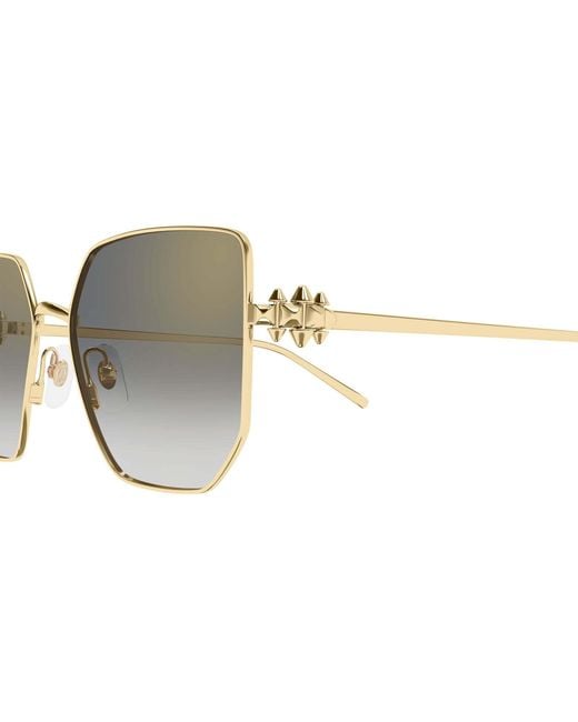 Cartier Metallic Butterfly Frame Sunglasses