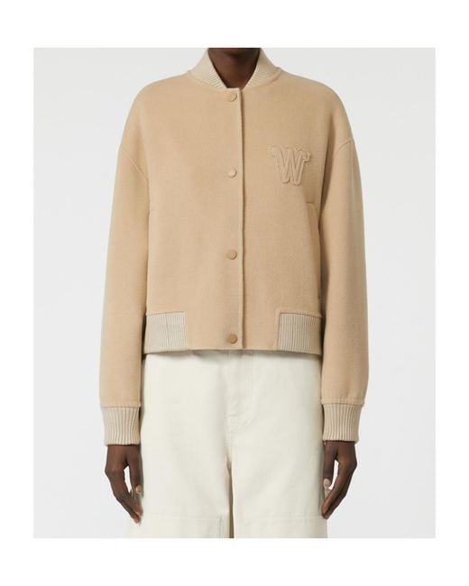 Weekend by Maxmara Natural Wool-Blend Bomber Jacket