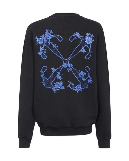 Off-White c/o Virgil Abloh Blue Crewneck Long-Sleeved Sweatshirt