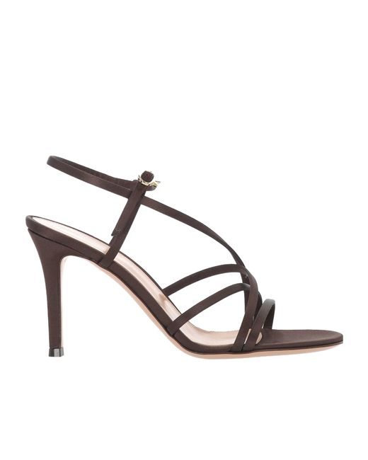 Gianvito Rossi Metallic Open Toe Buckled Sandals