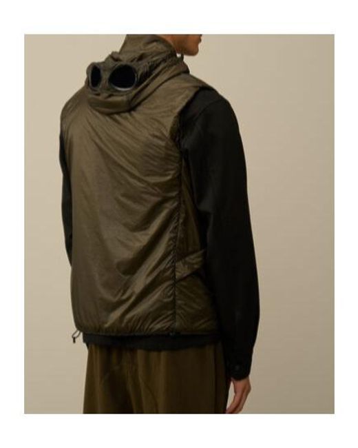 C P Company Green Nada Shell Padded Goggle Vest for men