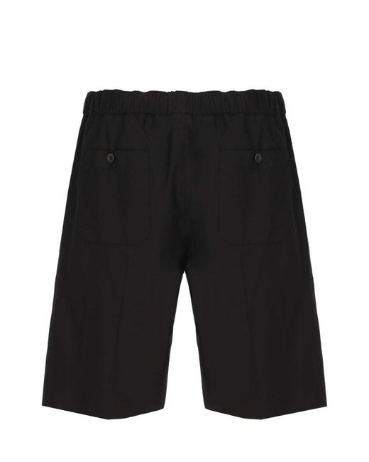 McQueen Black Satin-Weave Knee-Length Shorts for men