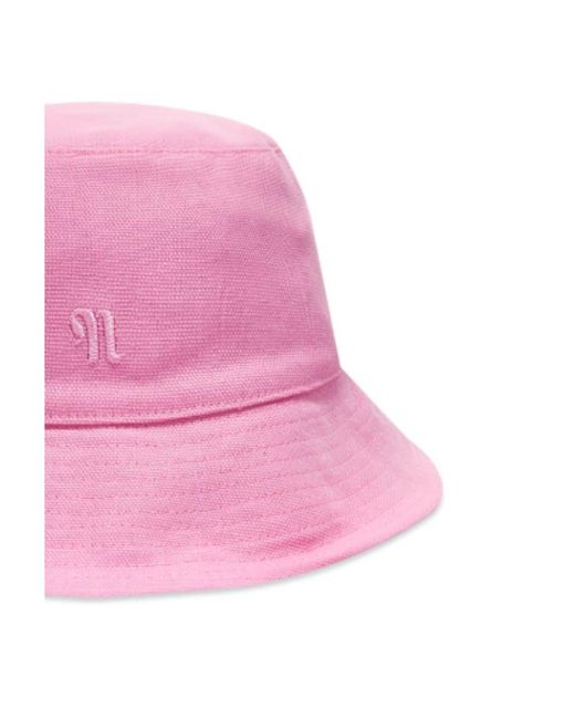 Nanushka Pink Caran Logo Embroidered Bucket Hat