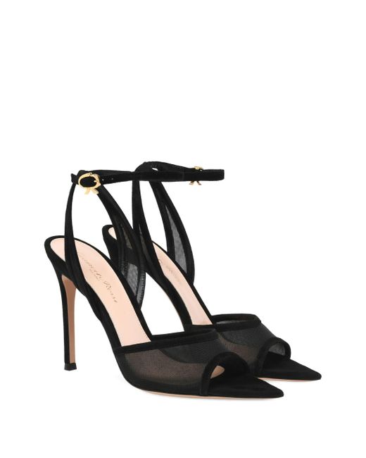 Gianvito Rossi Black Pointed High Heel Sandals
