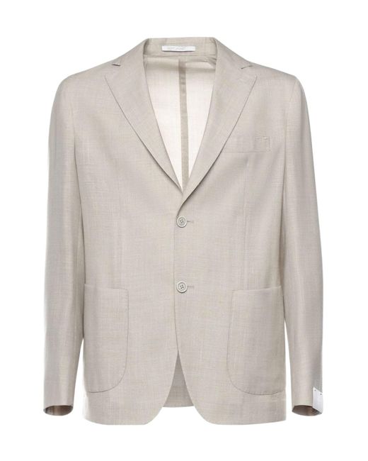 Eleventy Gray Patch Pocket Single-Breasted Blazer for men