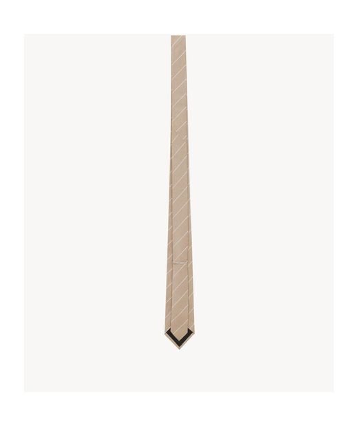 Saint Laurent White Striped Tie for men