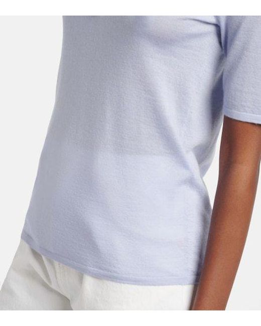 Gabriela Hearst Blue Casius Cashmere And Silk Polo Shirt