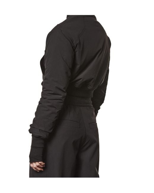 Thom Krom Black Zip-Up Ruched Bomber Jacket