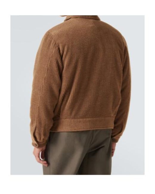 Giorgio Armani Brown Wool And Cashmere Velvet Blouson for men