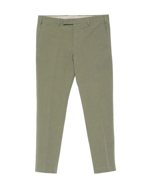 Pt Pantaloni Green Casual Pants With Belt Loops for men