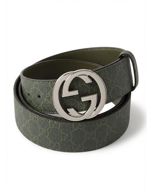 Gucci Green Reversible Gg Monogram Belt for men