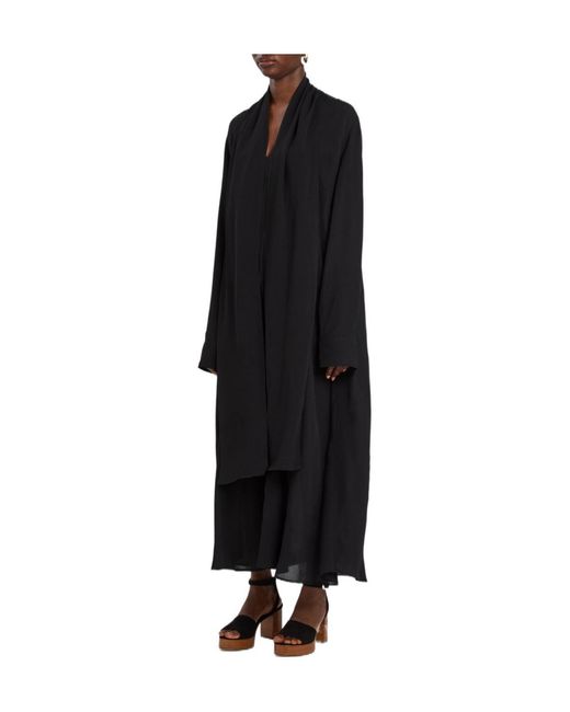 Totême Black Scarf-Effect Chiffon Maxi Dress