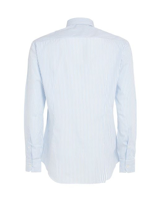 Salvatore Piccolo Blue Striped Long-Sleeved Shirt for men