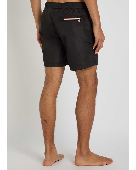 Moncler Black Elastic Waist Swim Trunks for men