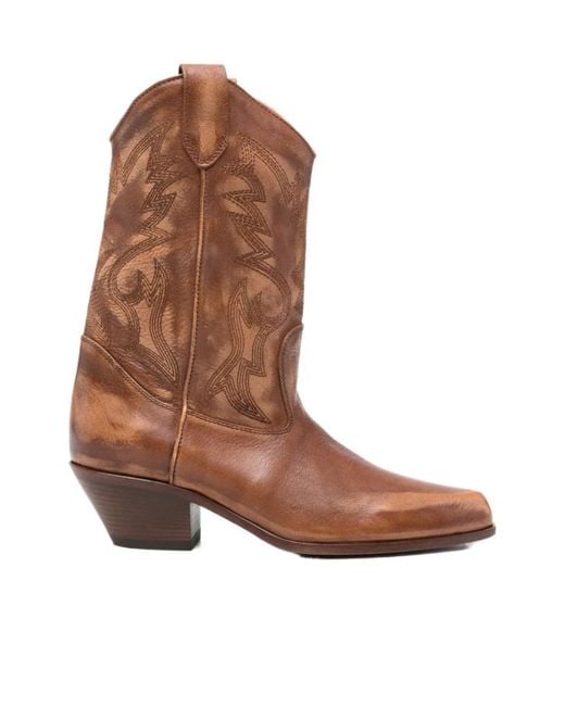 Vic Matié Brown Leather Cowboy Boots