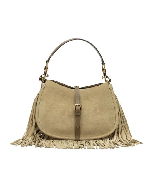 Etro Natural Pony Fringed Shoulder Bag