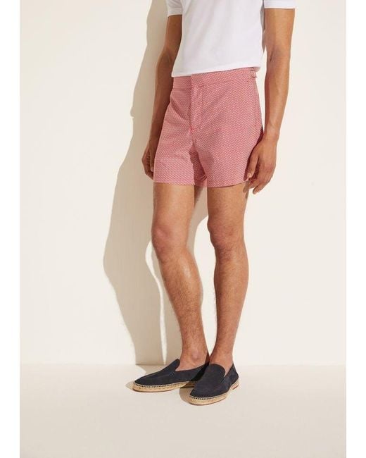 Loro Piana Pink Pattern Swimming Trunks for men