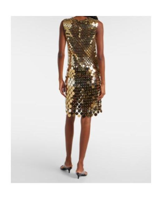 Rabanne Natural Sparkle Discs Minidress