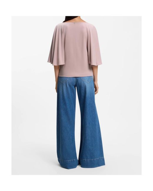 Boss Pink Loose-Fit Cupro T-Shirt With Raglan Sleeves