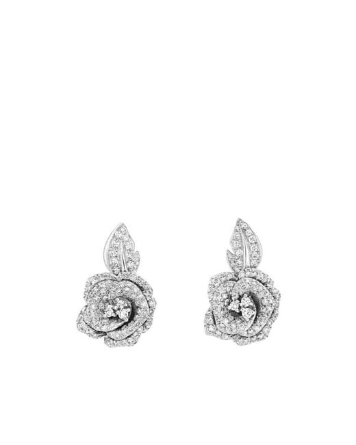 Dior White Medium Rose Bagatelle Earrings
